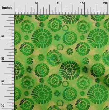 oneOone Хлопчатобумажная гибкая зеленая ткань Батик Швейные поделки Проекты с принтами на ткани шириной 40 дюймов в ярдах — 42 Inch Wide - Viscose Chiffon зелёный