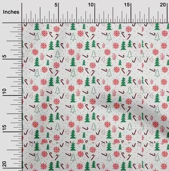 OneOone Хлопковая батистовая белая ткань С Рождеством Христовым Швейные поделки Тканевые принты в ярдах 42 дюйма 42 Inch Wide - Viscose Chiffon белый