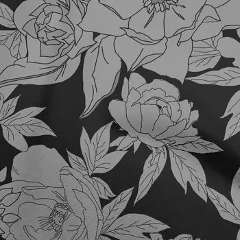 OneOone Хлопковая батистовая серая ткань с цветочным принтом, принадлежности для шитья, ткань для шитья во дворе, 42 дюйма 42 Inch Wide - Viscose Chiffon серый