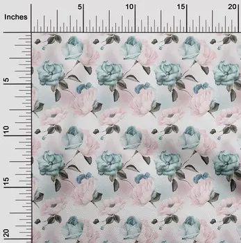 OneOone Хлопковая батистовая светло-розовая ткань с цветочным принтом, одежда своими руками, стеганая ткань с принтом, ткань в ярдах, 42 дюйма 42 Inch Wide - Viscose Chiffon светло-розовый