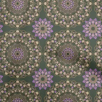 OneOone Хлопковая батистовая ткань оливково-зеленого цвета Мандала Швейные ремесленные проекты Тканевые принты в ярдах 42 дюйма 42 Inch Wide - Viscose Chiffon оливковое зеленый