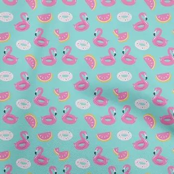 OneOone Хлопковая гибкая арктическая синяя ткань с рисунком пончика, одежда своими руками, стеганая ткань с принтом, ткань в ярдах, 40 дюймов 42 Inch Wide - Viscose Chiffon аквамарин