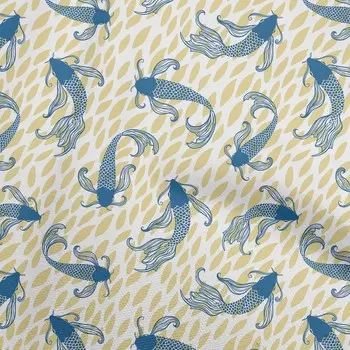 OneOone Хлопковая гибкая бежевая ткань, азиатская японская рыба кои, ремесленные проекты, декоративная ткань с принтом The Yard, 40 дюймов 42InchWide-ViscoseChiffon бежевый