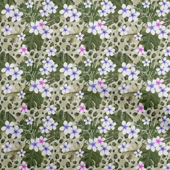 OneOone Хлопковая гибкая бежевая ткань с тропическим цветочным узором для шитья ткань для рукоделия с принтом во дворе 40 дюймов 42InchWide-ViscoseChiffon мятный зеленый