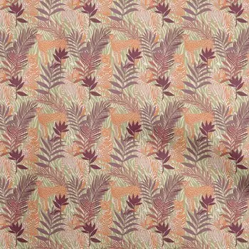 OneOone Хлопковая гибкая бежевая ткань с тропическими листьями и тканью для шитья животных во дворе с принтом, принадлежности для шитья одежды «сделай сам», 40 дюймов 42InchWide-ViscoseChiffon бежевый