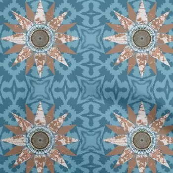 OneOone хлопковая гибкая бирюзовая синяя ткань, азиатская швейная ткань икат во дворе с принтом, принадлежности для шитья одежды своими руками, 40 дюймов 42 Inch Wide - Viscose Chiffon тил синий