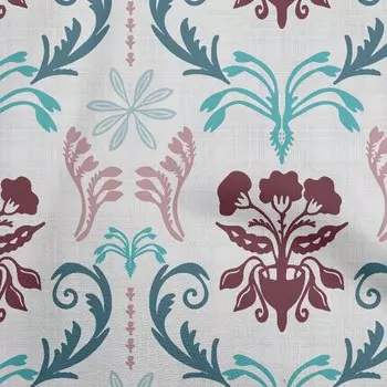 oneOone Хлопковая гибкая бирюзовая синяя ткань Азиатский блочный материал для платья Ткань с принтом Ткань в ярдах 40 дюймов 42 Inch Wide - Viscose Chiffon тил синий