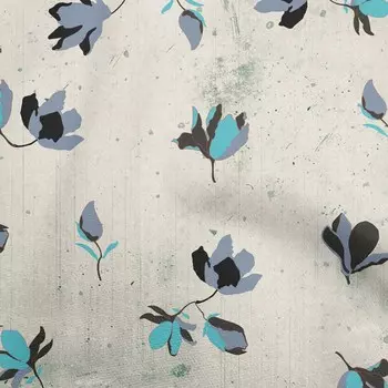 OneOone Хлопковая гибкая бирюзово-зеленая ткань с текстурой и цветочным принтом, ткань для рукоделия с принтом в ярдах, 40 дюймов 42 Inch Wide - Viscose Chiffon бирюзовый зеленый