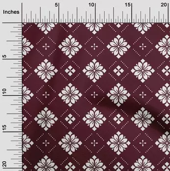 OneOone Хлопковая гибкая бордовая ткань с цветочным принтом и плиткой Марокканская одежда своими руками Лоскутная ткань Ткань с принтом в ярдах 40 дюймов 42 Inch Wide - Viscose Chiffon светло-серый