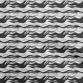 OneOone Хлопковая гибкая черная ткань Азиатская волна Ремесленные проекты Декор Ткань с принтом во дворе 40 дюймов 42 Inch Wide - Viscose Chiffon чёрный