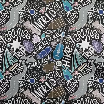 OneOone хлопковая гибкая черная ткань для письма путешествие по миру каракули одежда своими руками стеганая ткань ткань с принтом в ярдах 40 дюймов 42 Inch Wide - Viscose Chiffon светло-розовый