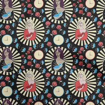 OneOone Хлопковая гибкая черная ткань для шитья с изображением Рождества Иисуса, ткань с принтом в ярдах, 40 дюймов 42 Inch Wide - Viscose Chiffon бежевый