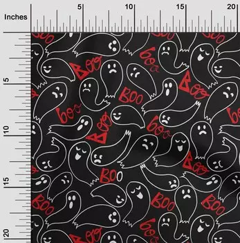 OneOone Хлопковая гибкая черная ткань для шитья на Хэллоуин, ткань с принтом в ярдах, 40 дюймов 42 Inch Wide - Viscose Chiffon чёрный