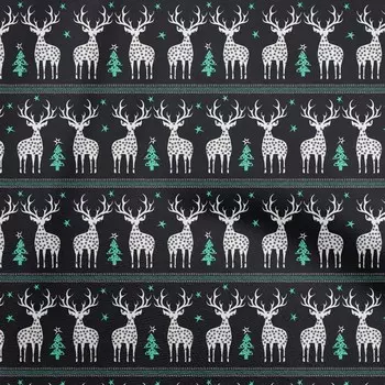 OneOone Хлопковая гибкая черная ткань Рождественский дровосек Швейные поделки Проекты с принтами на ткани в ярдах 40 дюймов 42 Inch Wide - Viscose Chiffon чёрный