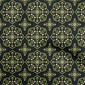 OneOone Хлопковая гибкая черная ткань с азиатским орнаментом и цветочным узором, ткань для рукоделия с принтом, ткань для рукоделия во дворе, 40 дюймов 42 Inch Wide - Viscose Chiffon бежевый