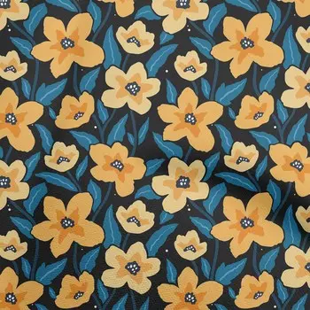 oneOone Хлопковая гибкая черная ткань с цветочным принтом Швейный материал Ткань с принтом в ярдах 40 дюймов 42 Inch Wide - Viscose Chiffon чёрный