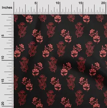 OneOone Хлопковая гибкая черная ткань с цветочным принтом, одежда своими руками, стеганая ткань, ткань с принтом в ярдах, 40 дюймов 42 Inch Wide - Viscose Chiffon baby голубой