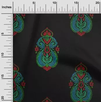 OneOone Хлопковая гибкая черная ткань с цветочным рисунком и узором пейсли, ткань для шитья с принтом, ткань для рукоделия в ярдах, 40 дюймов 42 Inch Wide - Viscose Chiffon светло-желтого