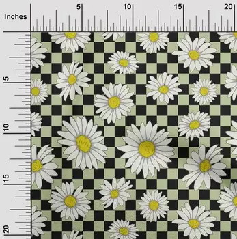 OneOone Хлопковая гибкая черная ткань с цветочным рисунком подсолнечника Материал платья Ткань с принтом Ткань в ярдах 40 дюймов 42 Inch Wide - Viscose Chiffon бежевый