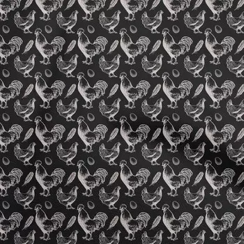 OneOone Хлопковая гибкая черная ткань с птицами и петухом, материал для шитья, ткань с принтом в ярдах, 40 дюймов 42 Inch Wide - Viscose Chiffon бежевый