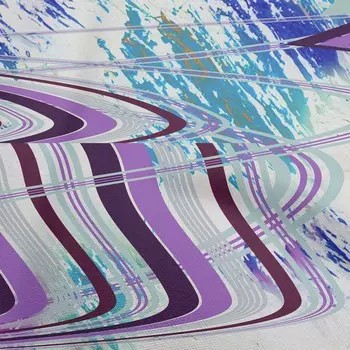 OneOone Хлопковая гибкая фиолетовая ткань с абстрактным волнистым швейным материалом Ткань с принтом в ярдах 40 дюймов 42 Inch Wide - Viscose Chiffon фиолетовый