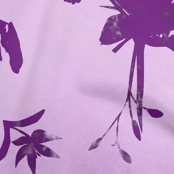 OneOone Хлопковая гибкая фиолетовая ткань с абстрактным неравномерным цветочным силуэтом, материал для шитья, ткань с принтом в ярде, 40 дюймов 42 Inch Wide - Viscose Chiffon фиолетовый
