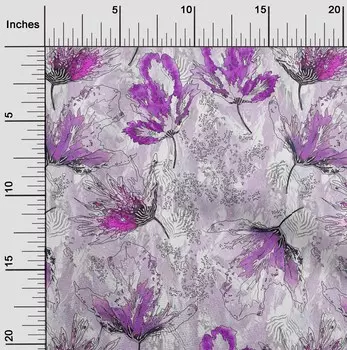 oneOone Хлопковая гибкая фуксия розовая ткань цветы акварельные проекты поделки декоративная ткань напечатанная по ярдам 40 дюймов 42 Inch Wide - Viscose Chiffon красный