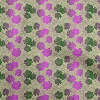 OneOone хлопковая гибкая фуксия розовая ткань с листьями, ткань для шитья во дворе с принтом, принадлежности для шитья одежды своими руками, 40 дюймов 42 Inch Wide - Viscose Chiffon розовый