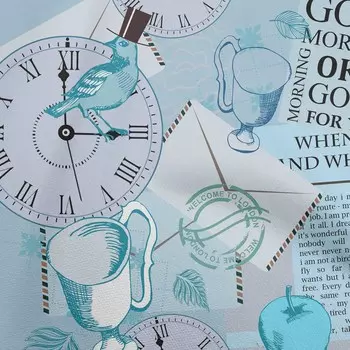 OneOone хлопковая гибкая голубая ткань ностальгия одежда своими руками стеганая ткань ткань с принтом в ярдах 40 дюймов 42 Inch Wide - Viscose Chiffon аква голубой