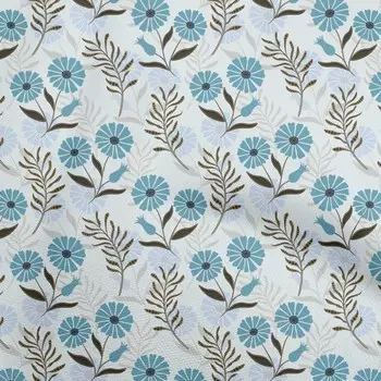 OneOone Хлопковая гибкая голубая ткань с точечным цветочным шитьем, ткань с принтом в ярдах, 40 дюймов 42 Inch Wide - Viscose Chiffon серый