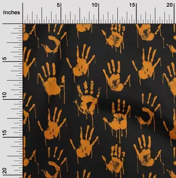 OneOone Хлопковая гибкая горчично-желтая ткань с отпечатком руки, черепом, ремесленные проекты, декоративная ткань с принтом во дворе, 40 дюймов 42 Inch Wide - Viscose Chiffon светло-зеленый