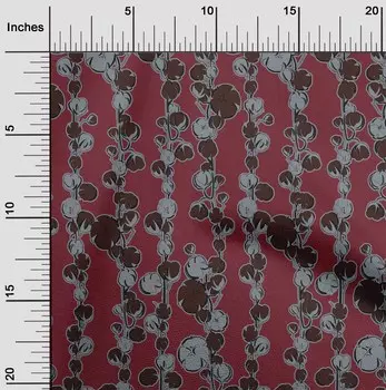 OneOone Хлопковая гибкая карминно-красная ткань с цветочным принтом, художественный материал для шитья, ткань с принтом в ярдах, 40 дюймов 42 Inch Wide - Viscose Chiffon чёрный