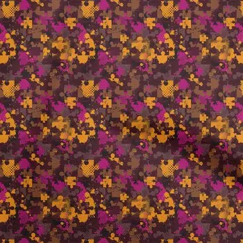 oneOone Хлопковая гибкая коричневая ткань Абстрактное платье Материал ткани Ткань с принтом в ярдах 40 дюймов 42 Inch Wide - Viscose Chiffon розовый