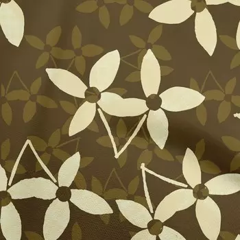 oneOone хлопковая гибкая коричневая ткань, азиатская блочная цветочная швейная ткань во дворе с принтом, сделай сам, одежда, швейные принадлежности, 40 дюймов 42 Inch Wide - Viscose Chiffon коричневый