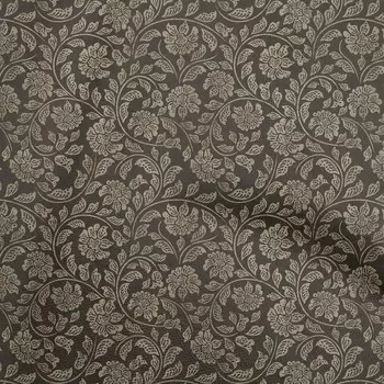 OneOone Хлопковая гибкая коричневая ткань Азиатский батик Цветочная ткань для шитья Ткань для рукоделия с принтом во дворе 40 дюймов 42 Inch Wide - Viscose Chiffon темно-серого