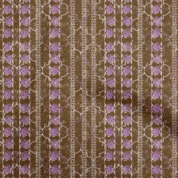 oneOone Хлопковая гибкая коричневая ткань Цветочные ремесленные проекты Декор Ткань, напечатанная в ярдах, 40 дюймов 42 Inch Wide - Viscose Chiffon коричневый