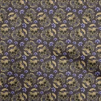 OneOone Хлопковая гибкая коричневая ткань с черепом, одежда своими руками, стеганая ткань с принтом, ткань в ярдах, 40 дюймов 42 Inch Wide - Viscose Chiffon белый