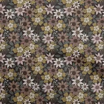 oneOone хлопковая гибкая коричневая ткань с цветочным принтом в стиле ретро, сделай сам, одежда, стеганая ткань, ткань с принтом, 40 дюймов во дворе 42 Inch Wide - Viscose Chiffon синий