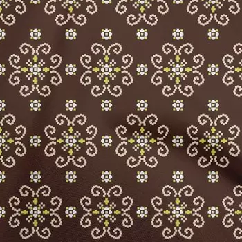 OneOone Хлопковая гибкая коричневая ткань с геометрическим узором Fair Isle, одежда своими руками, стеганая ткань с принтом, ткань в ярдах, 40 дюймов 42 Inch Wide - Viscose Chiffon чёрный