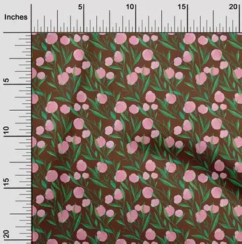 oneOone Хлопковая гибкая коричневая ткань Шитье с листьями и цветами Цветочные поделки Принты на тканях в ярдах 40 дюймов 42 Inch Wide - Viscose Chiffon чёрный