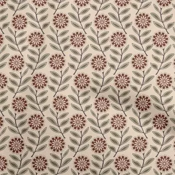 oneOone Хлопковая гибкая коричневая ткань в горошек с цветочным шитьем Ремесленные проекты Тканевые принты в ярдах 40 дюймов 42 Inch Wide - Viscose Chiffon коричневый