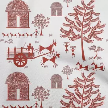 oneOone Хлопковая гибкая красная ткань с азиатскими цветочными блоками для шитья поделок Тканевые принты в ярдах 40 дюймов 42InchWide-ViscoseChiffon красный