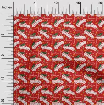 oneOone хлопковая гибкая красная ткань с Рождеством, швейная ткань во дворе с принтом, сделай сам, одежда, швейные принадлежности, 40 дюймов 42 Inch Wide - Viscose Chiffon красный