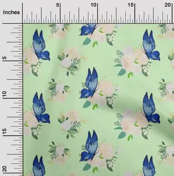 OneOone Хлопковая гибкая лаймовая ткань с цветочным принтом, одежда своими руками, стеганая ткань с принтом, ткань в ярдах, 40 дюймов 42 Inch Wide - Viscose Chiffon лососевый