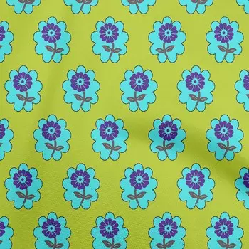 OneOone Хлопковая гибкая лаймово-зеленая ткань, азиатская блочная ткань для поделок, декоративная ткань с принтом во дворе, 40 дюймов 42 Inch Wide - Viscose Chiffon светло-коричневого