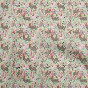 OneOone хлопковая гибкая лаймово-зеленая ткань, ткань для шитья птицы и петуха во дворе с принтом, принадлежности для шитья одежды «сделай сам», 40 дюймов 42 Inch Wide - Viscose Chiffon зеленый лайм