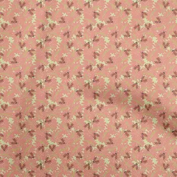 oneOone Хлопковая гибкая персиковая ткань, материал для шитья с изображением птицы, божьей коровки, ткань с принтом в ярдах, 40 дюймов 42 Inch Wide - Viscose Chiffon оливковое зеленый