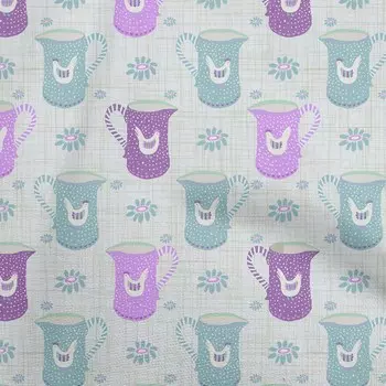 OneOone хлопковая гибкая пыльно-бирюзовая зеленая 2 ткань для шитья с цветочным принтом во дворе с принтом «сделай сам», принадлежности для шитья одежды 40 дюймов 42 Inch Wide - Viscose Chiffon лавандовый