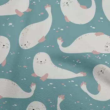 OneOone Хлопковая гибкая пыльно-бирюзовая зеленая ткань Kawai Швейный материал Ткань с принтом в ярдах 40 дюймов 42 Inch Wide - Cotton Cambric зелёный