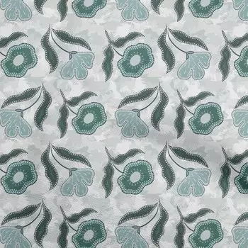 OneOone Хлопковая гибкая пыльно-бирюзовая зеленая ткань с пунктиром и цветочным принтом для поделок, декоративная ткань с принтом во дворе, 40 дюймов 42 Inch Wide - Viscose Chiffon коричневый